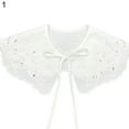 thumbnail image 7 of SPRING PARK Women Flower Embroidered Bow Tie Shawl Garment Wrap Neckline Sweater T-shirt Fake Neck Warmer, 7 of 7