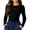 Black, variant on Ruyang Long Sleeve Shirts for Girls Kids Basic Tees Cotton Crew Neck Slim Fit Tops Lightweight Fall Cozy Layering Clothes