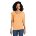 thumbnail image 2 of Time and Tru Women's Washed Scoop Neck T-Shirt, 2-Pack, Sizes XS-XXXL, 2 of 5