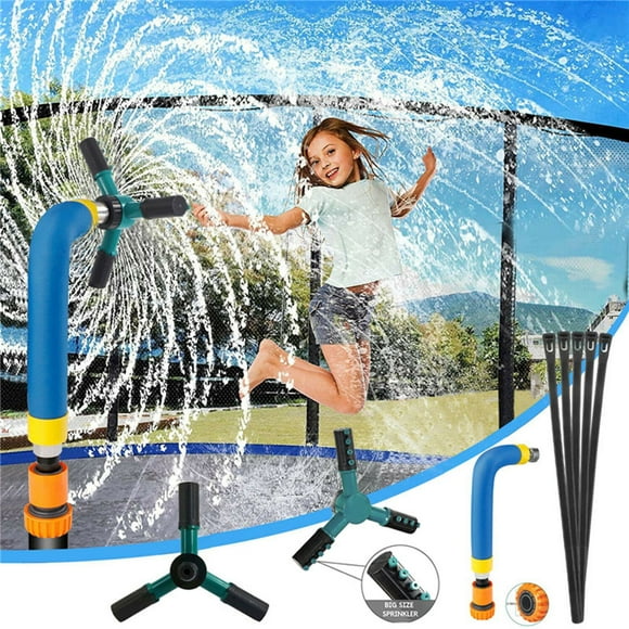 asddcavvf Trampoline Automatic Rotating Sprinkler Summer Outdoor Gardening Water Game Toys Tripod Head Trampoline Sprinkler Toddler Sprinklers for outside