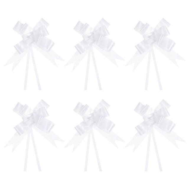 Unique Bargains 8' Pull Bows Gift Wrapping Pull Bow Rose Pattern Baskets Present Bows Knot Ribbon White 100 Pcs
