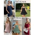 thumbnail image 5 of Ekouaer Women Nightgowns Sleeveless Sleepwear Spaghetti Strap Racerback Pajama Dress Nightshirt, 5 of 6
