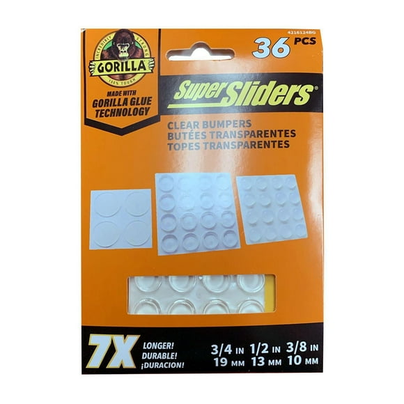 Super Sliders With Gorilla Glue Bumpers Value Pk 36 pc, Bumpers Value Pk