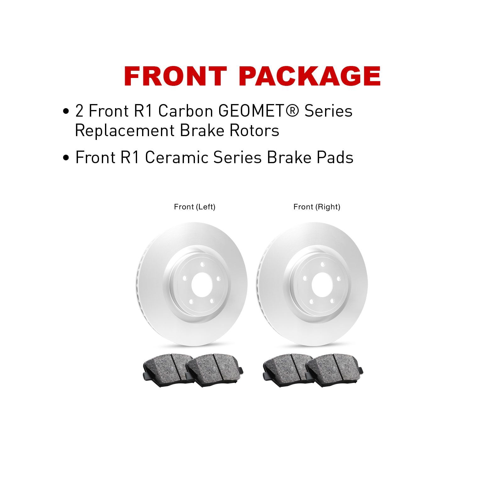 R1 Concepts Front Brakes and Rotors Kit |Front Brake Pads| Brake Rotors and Pads| Ceramic Brake Pads and Rotors WDWN1-45005