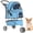 Blue, variant on BORGEBY 3-Wheel Pet Stroller,Small and Medium Dog Cat Foldable Stroller with Storage Basket Cup Holder for Daily Walks & Outdoor Use(Black)