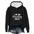 thumbnail image 5 of HBYJLZYG I'M So Freaking Cold Hoodie - Funny Letter Print Sweatshirt for Women - Casual Winter Outfit, 5 of 5