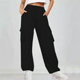 thumbnail image 3 of REALiKUN Womens Cargo Sweatpants Baggy Fleece High Waisted Joggers Sweat Pants Athletic Pants, 3 of 6