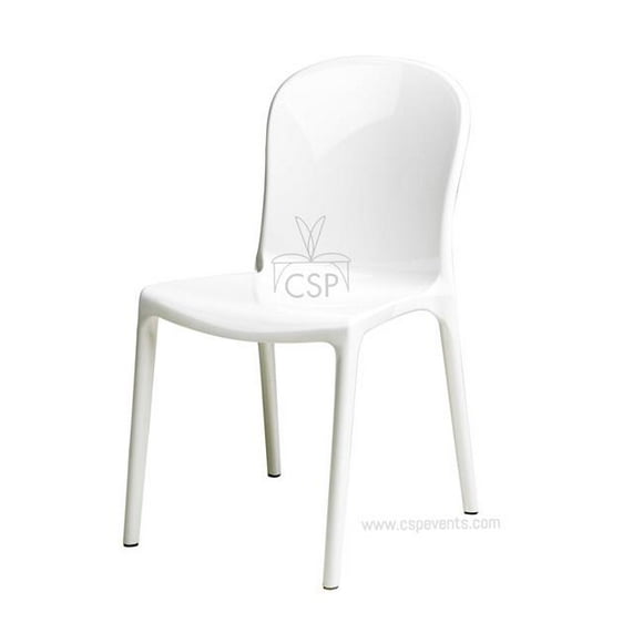 Commercial Seating Products RPC-Genoa-WH Genoa Polycarbonate Dining Chair - White - 33 in.