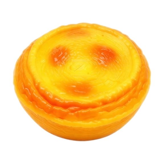 Egg Tart Crunchy Squishy Toy, Custard Tart Stress Ball, Crunchy Sound Handmade Fidget Toy, Stress Relief Sensory Toy for Kids Adults, Bakery Desk Decor Gift
