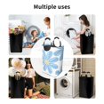 thumbnail image 6 of XMXT Large Collapsible Laundry Hamper, Blue Petal Pattern Laundry Basket with Aluminum Handle, 50L Blue, 6 of 7