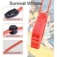 thumbnail image 4 of 4 Pack Emergency Whistles, Loud Shrill Safety Whistle with Reflective Lanyard for Outdoor Climbing Hiking Camping Fishing Boat Kayak Life Vest Jacket Boating Water Survival Rescue Signaling (Orange), 4 of 10