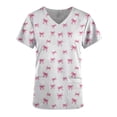 thumbnail image 4 of Lorytime Mother's Day Scrub Tops Women Print Crew Neck T Shirts Short Sleeve Uniform with Pockets Heart Work Clothes, 4 of 5