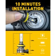 AUXITO H11/H8/H16 LED Fog Light Bulbs or DRL, 6000 Lumens 3000K Amber Yellow Light, CSP LED Chips Fog Lamps Replacement for Cars , Pack of 2)