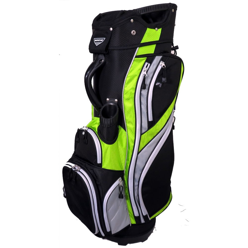 NEW Naples Bay Golf Tampa 97172 Cart Bag 14Way Top Black / Lt Green / Silver
