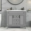 thumbnail image 6 of Harper & Bright Designs 36'' Bathroom Vanity with Top Sink, Modern Bathroom Storage Cabinet with 2 Soft Closing Doors and 2 Drawers, Grey, 6 of 14