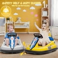 thumbnail image 6 of Lumiparty 6V Bumper Car for Toddlers 2-6, Electric Bumper Vehicle Ride-on Toy Car with 360° Spin, LED Lights, Music & Dual 15w Motors - Fun Ride on Car for Kids, Yellow, 6 of 7