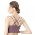 thumbnail image 4 of Baywell Womens Padded Sports Bra Cross Back Bra Workout Strappy Bra Seamless Comfortable Yoga Bra 3 Pack Purple S-XL, 4 of 8