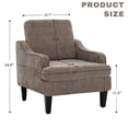 thumbnail image 6 of GAOHAPY Mid Century Modern Accent Chair, Upholstered Single Sofa with Wood Legs, Cozy Reading Armchair with Side Pockets, Comfy Side Chair for Living Room, Bedroom, Study, Apartment（Brown）, 6 of 8