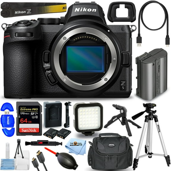Nikon Z 5 Mirrorless Digital Camera (Body Only) 1649   64GB   LED Light Bundle