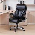 thumbnail image 2 of Nouhaus Big and Tall Desk Office Chair with Lumbar Support, High Back PU Leather Ergonomic Office Chair, Executive Desk Chair Computer Chairs with Adjustable Flip-up Armrests (Posture Lite,Black), 2 of 15