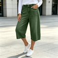 thumbnail image 6 of Raeneomay Women's and Women's Plus Button Front Bermuda Shorts Mid Rise Straight Leg Denim Shorts with Pockets for Summer, 6 of 6