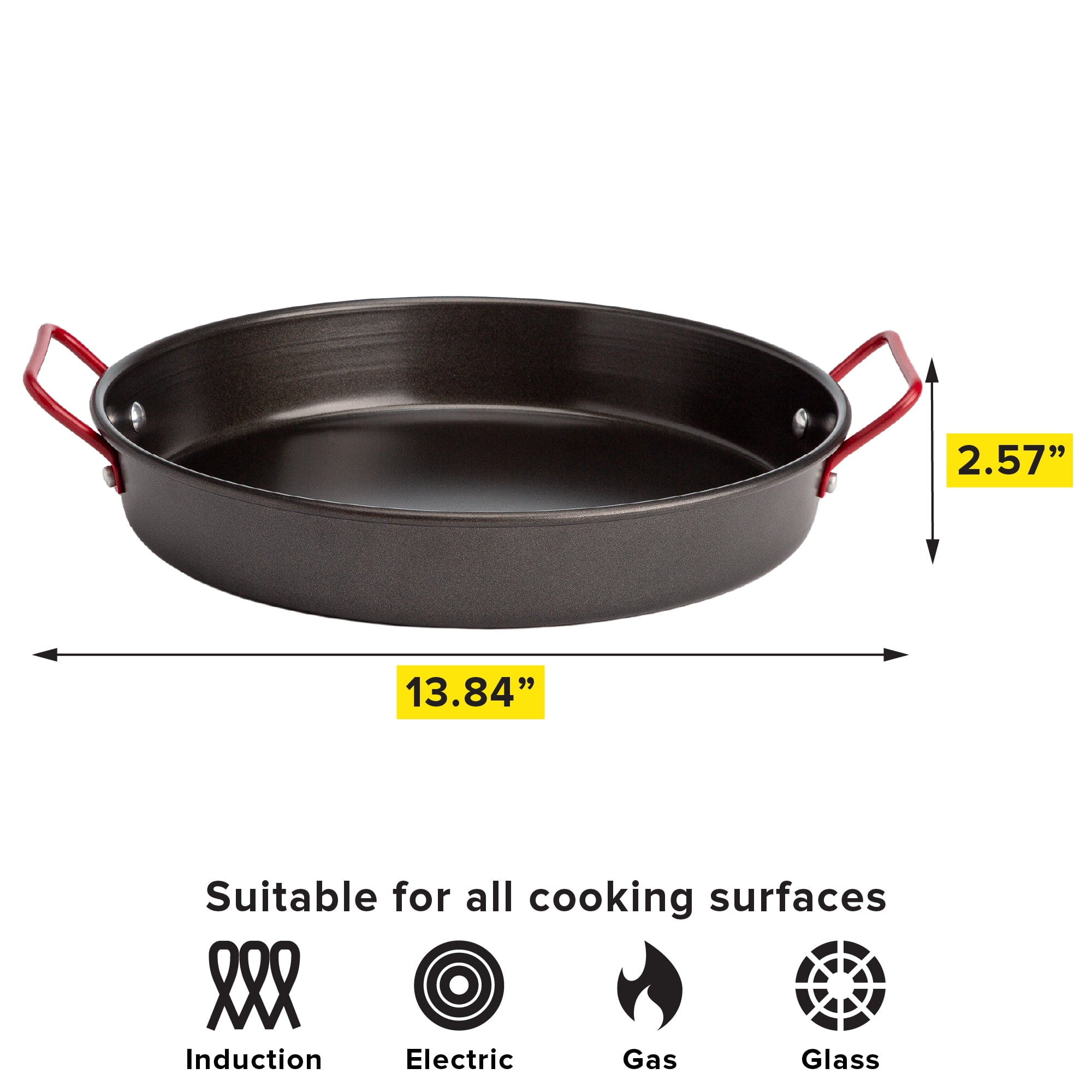 Tasty Non-Stick Multipurpose Pan, Heavy Gauge Carbon Steel, Stovetop, Oven and Gas Grill Safe Up to 450°F, Premium Non-Stick Coating, 12"