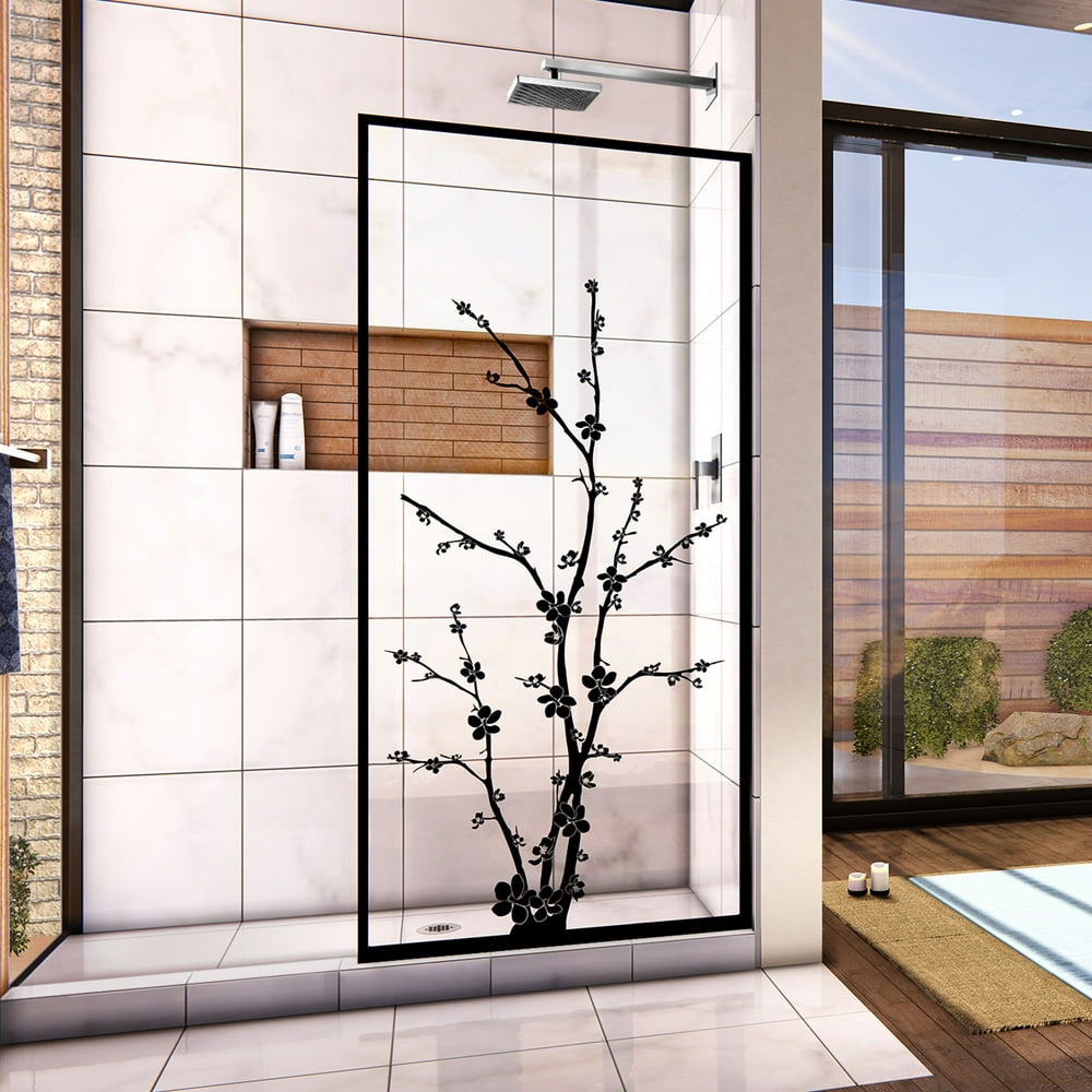 DreamLine Linea Blossom 34 in. W x 72 in. H Single Panel Frameless