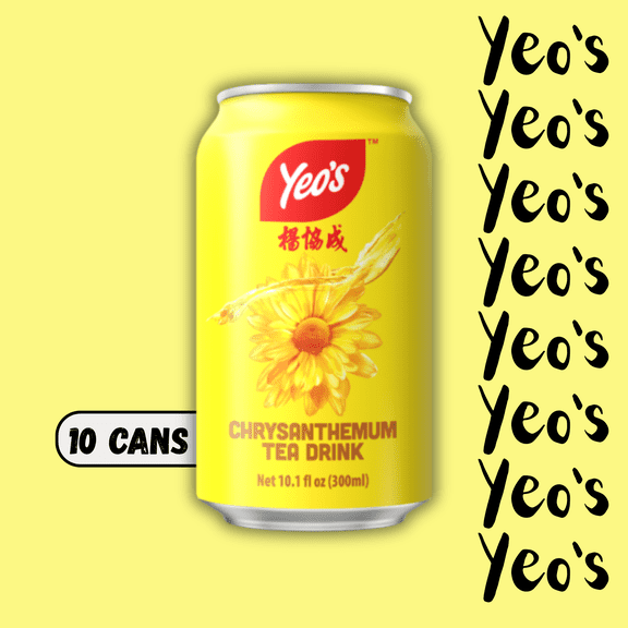 Yeo’s Chrysanthemum Tea Drink, 10 fl oz (10 Cans) – Refreshing Herbal Beverage
