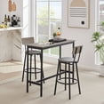 thumbnail image 2 of Syngar 3 Piece Kitchen Table and Chairs for 2 Modern Dining Table with Chair, Gray, 2 of 7