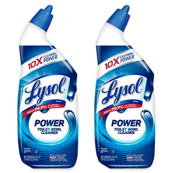Lysol Power Toilet  Cleaner Gel, For Cleaning and Disinfecting, Stain Removal, 24oz (Pack of 2)