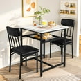 thumbnail image 4 of Baxluxe Dining Set for 2 with Solid Wood Tabletop with Storage Shelf Dining Set with 2 PU Leather Upholstered Chairs for Small Spaces, Apartments, Breakfast Nooks, 4 of 7