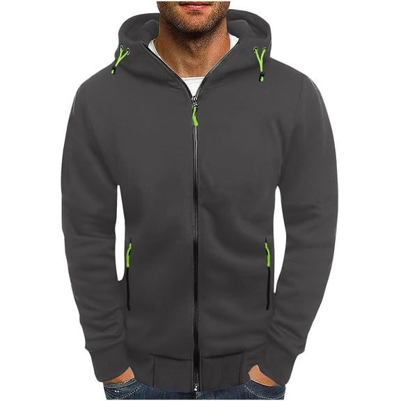 Dxzfnsa Mens Zip Up Hoodies Hooded Cardigans for Men Lightweight Casual Long Sleeve Solid Hooded Sweatshirt Outwear with Pockets