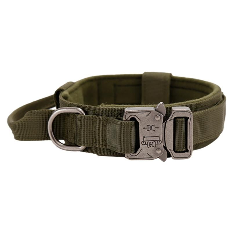 Tactical Military k9 Dog Training Heavy Duty Collar w Metal Buckle for M L Dog 