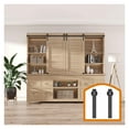 thumbnail image 1 of 2.5-8FT Customized Style Interior Super Mini Sliding Barn Door Hardware Black Roller Rails Closet Cupboard Storage Cabinet Kit ,Easy to Install, 1 of 6