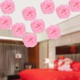 thumbnail image 2 of 10 Pack Light Pink Paper Flower Ball Pom Poms, 10” Decorative Hanging Ornaments for Weddings, Home, and Outdoor Parties, 2 of 8