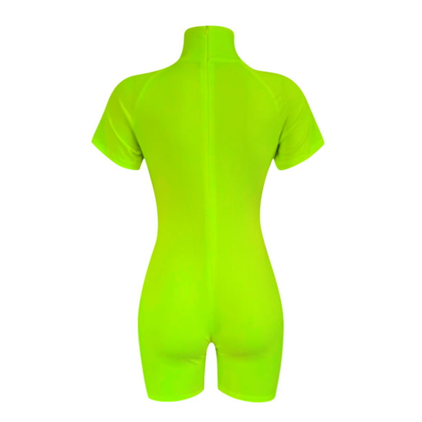 HIMIWAY Jumpsuits for Women Women Short Sleeve Solid Casual Clubwear Jumpsuit Green XXL
