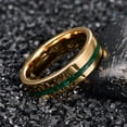 thumbnail image 3 of Men's 6mm Gold Tungsten Wedding Bands with Inlaid Crushed Green Created-Opal Size 6-12, 3 of 5