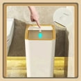 thumbnail image 5 of 10L/12L Nordic Trash Can with One-Touch Lid Bin Deodorant Waterproof Dustbin Large Capacity Slim Toilet Gold Garbage Can, 5 of 8
