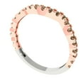 thumbnail image 2 of 0.36 ctw Wedding Band for Women - 18K White/Rose Gold Simulated Champagne Diamond Stackable Eternity Ring, 2 of 6