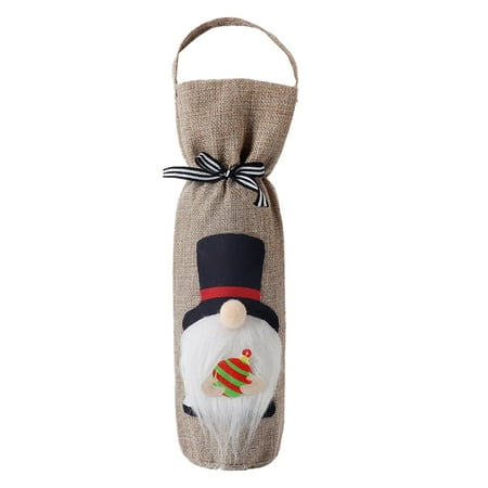 

HSMQHJWE Christmas Gift Bags Thanksgiving Gift Bags Bottles Christmas Tree Tabletop Decorations Bags for Bottles Gifts Gnomes Christmas Decorations Holiday Bottle