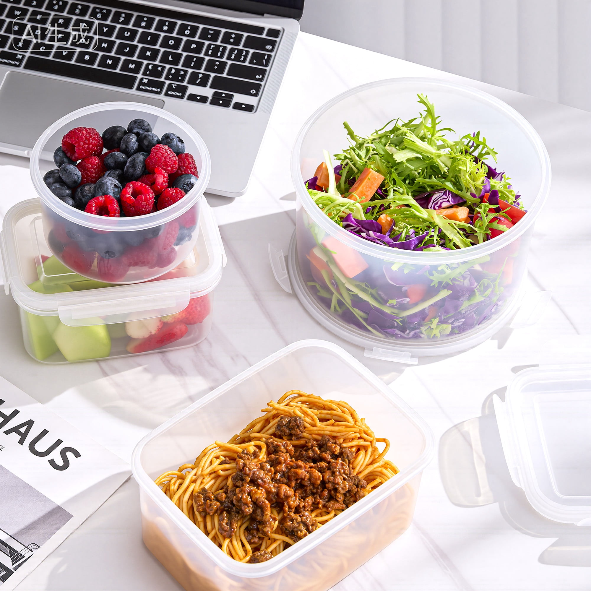 Sorbus 3-Pack Rectangular Food Storage Containers, Clear BPA-Free Plastic, Stackable & Nesting Meal Prep