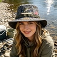 thumbnail image 2 of Fishing Is a Way of Life Boonie Hat,Adjustable Chin Strap Wide Brim Cap Outdoor Sunshade Fishing Bucket Hat,Patriotic Bass Print Sun Hat Lightweight Breathable Suitable for Fishing and Hiking, C, 2 of 6