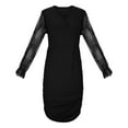 thumbnail image 7 of IROINNID Long Sleeve Dress for Women Thigh-Length Formal Dress Summer Lace Solid Color Long Sleeve Dress,Black, 7 of 7