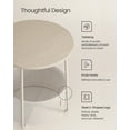 thumbnail image 3 of Nordic Hygge 17.7 in. Round Side Table with Fabric Storage Basket, Cream White, 3 of 9