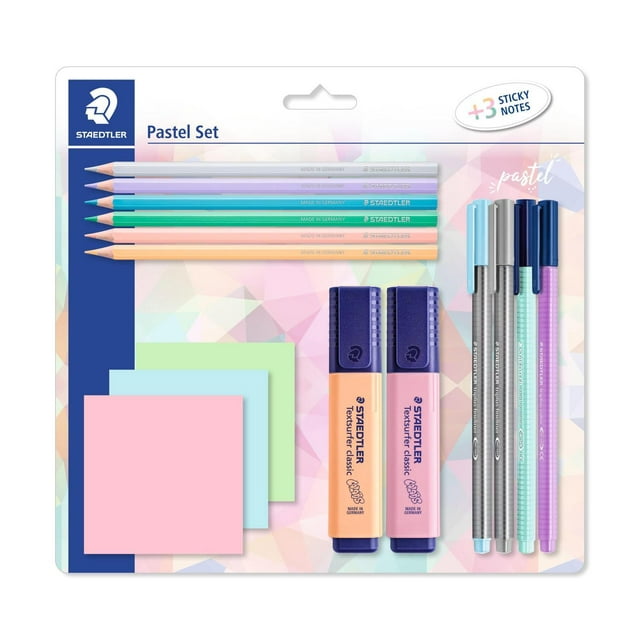 STAEDTLER - Juego de Papelería Mixta Pastel, Lápices para Colorear, Delineadores Finos, Puntas de Fi