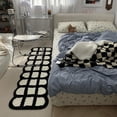 thumbnail image 4 of GYTY Room Decor Y2K Cool Rugs Aesthetic Black and White Flower Carpet Area Rug Modern for Bedroom Living Room (1.3'×4',Mousse), 4 of 7