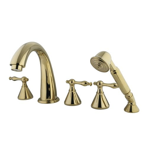 Elements Of Design Naples Double Handle Deck Mount 5 Piece Roman Tub Faucet Trim Set Lever Handle Walmart Com Walmart Com