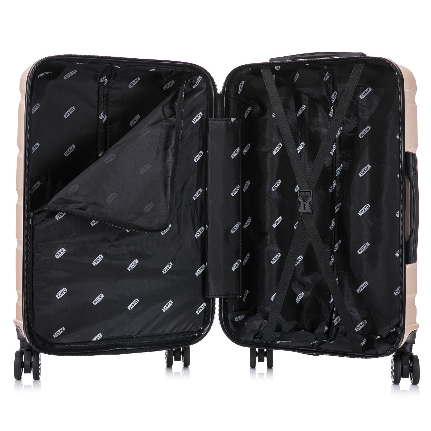DUKAP SENSE 20" Hardside Lightweight Carry On Luggage with Spinner Wheels, Handle and Trolley, Champagne