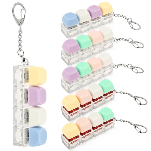 Threns 6 Pack Silent Clicker Keychain Stress Relief Clicker Toy Quiet Stress Relief Toy for Adult Reduce Tension at Work Traveling Ideal Present