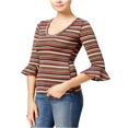 thumbnail image 1 of Free People - Camiseta con adornos de volantes y purpurina para mujer, multicolor, grande Free People Camiseta adornada, 1 of 2